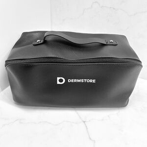 Dermstore Black Open Flat Double Zip Cosmetic Case with Handle - NWOT - Unused